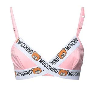 Moschino Pink Teddy Logo Bralette
